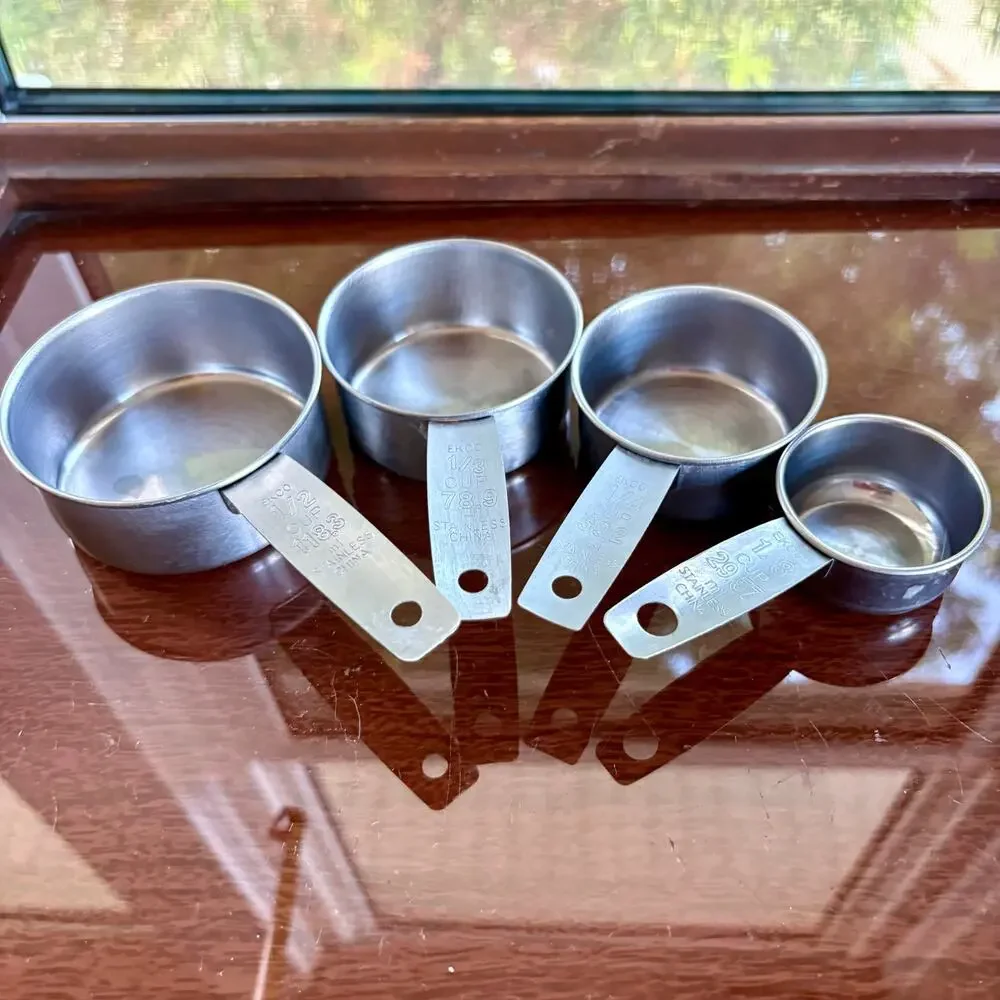 Vintage EKCO Stainless Steel Measuring Cups Set, 4 Piece Kitchen